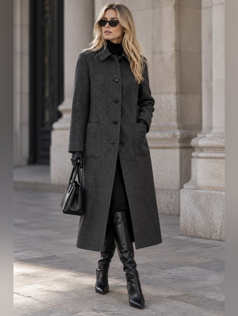 Zara Manteco COAT WITH MANTECO WOOL ZW COLLECTION Gray Wool Finish